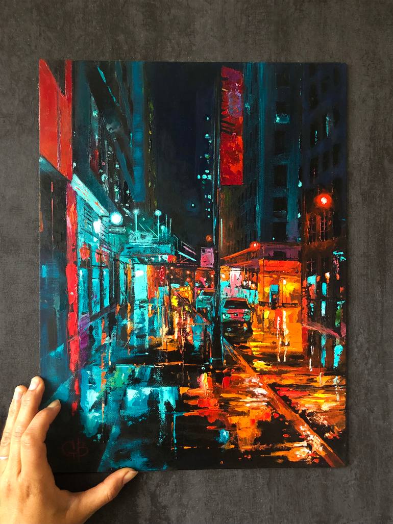 Original Impressionism Cities Painting by Gina Bogomol