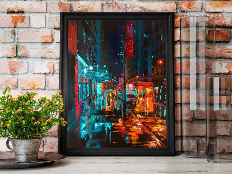 Original Impressionism Cities Painting by Gina Bogomol