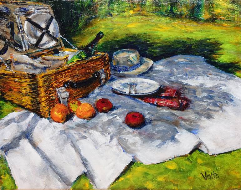 Let's Picnic Painting by Val Valta Saatchi Art