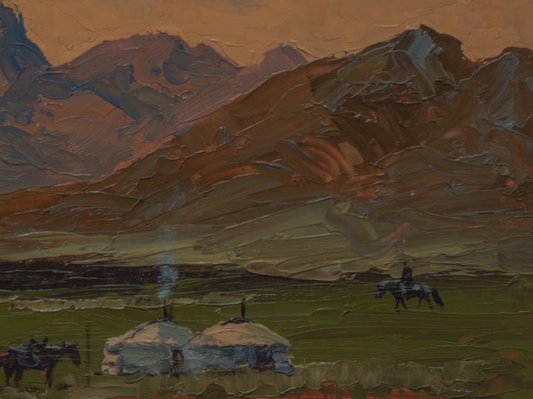 Original Rural life Painting by Orsoo Nurzed