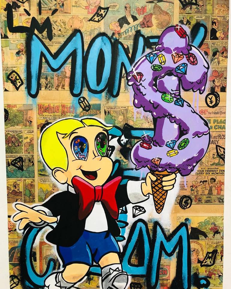 Money Ice Cream Adventuress of Richie Rich Painting by Luis Mesa