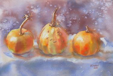 Three pumpkins. Winter thumb