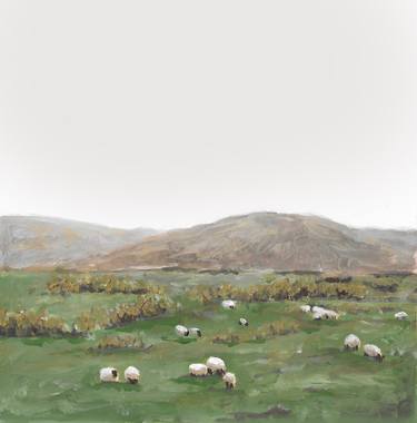 Sheeps Landscape Painting thumb
