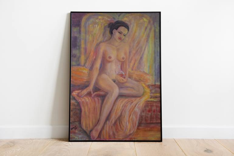 Original Art Deco Nude Painting by Elisa Stoenescu