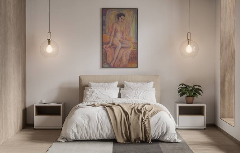 Original Art Deco Nude Painting by Elisa Stoenescu
