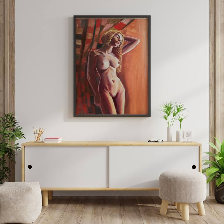 Original Art Deco Women Painting by Elisa Stoenescu