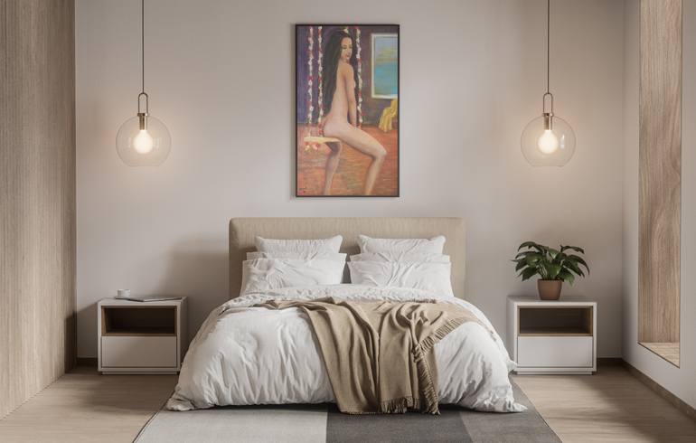 Original Art Deco Nude Painting by Elisa Stoenescu