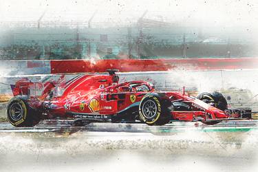 Ferrari winning at Silverstone - Limited Edition of 10 thumb