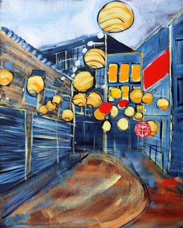 Original Expressionism Cities Paintings by Alyse Radenovic