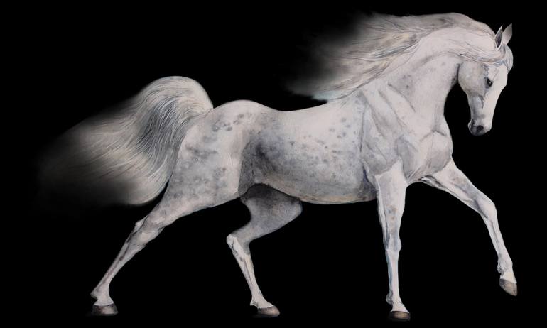 Белая лошадь Painting by Ekaterina Tichonova | Saatchi Art