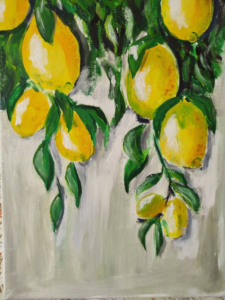 Lemon Painting by Margarita Sokolova | Saatchi Art
