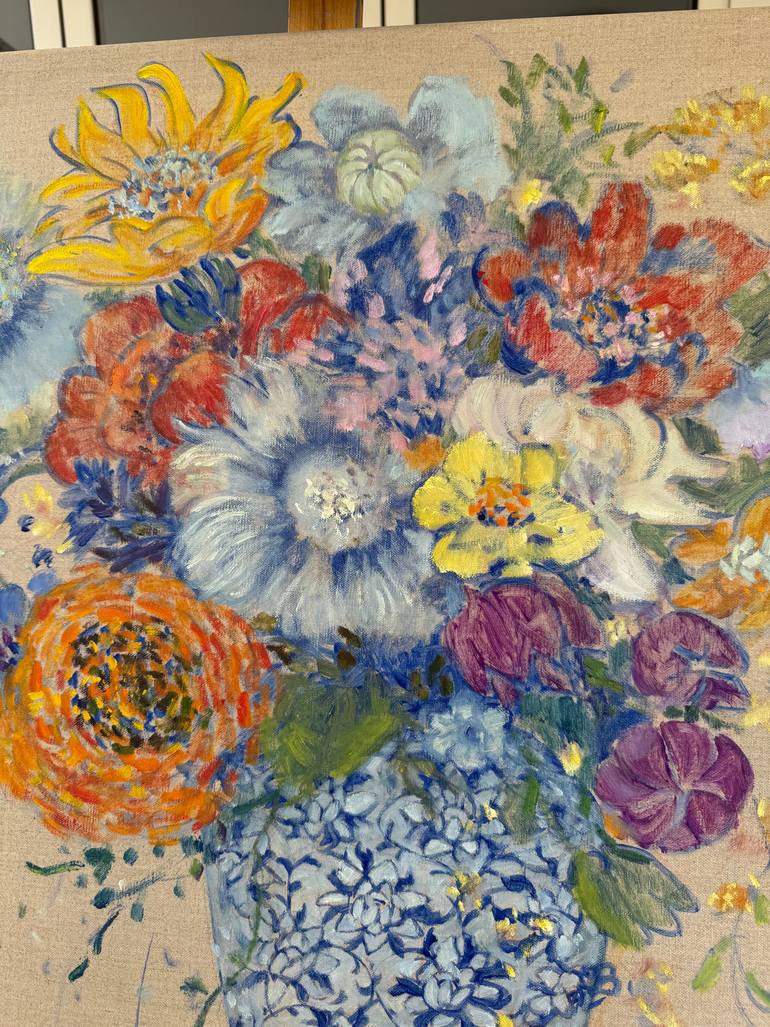 Original Color Field Painting Floral Painting by Elena Stauffer