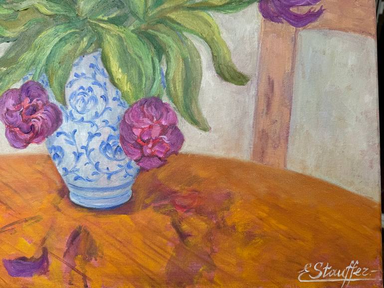 Original Classicism Floral Painting by Elena Stauffer