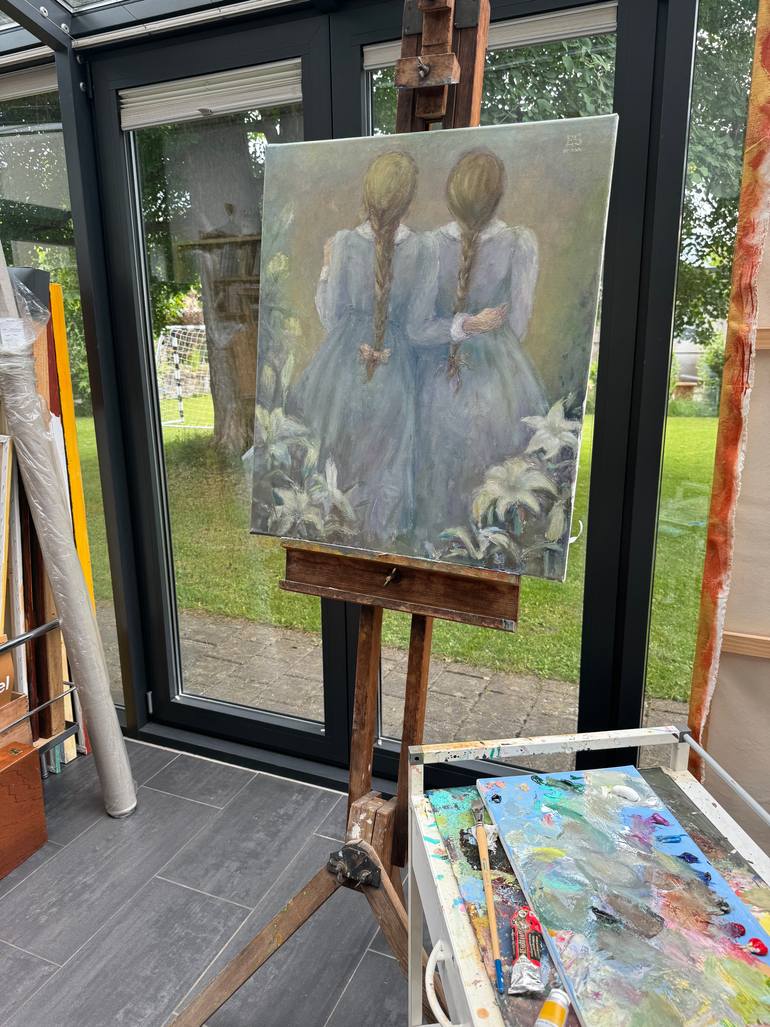 Original Art Deco Children Painting by Elena Stauffer