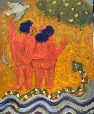 Original Abstract Expressionism Family Painting by Elena Stauffer