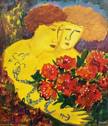 Original Baroque Family Painting by Elena Stauffer