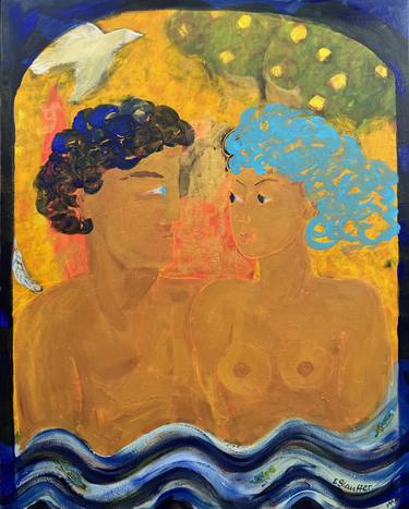 Original Figurative Love Painting by Elena Stauffer