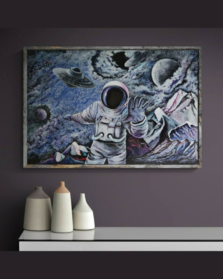 Original Outer Space Painting by LENA VANKOVICH