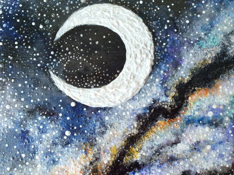 Original Modern Outer Space Painting by LENA VANKOVICH