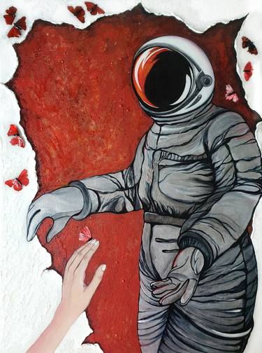 Original Conceptual Outer Space Painting by LENA VANKOVICH