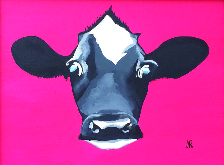 curious cow painting