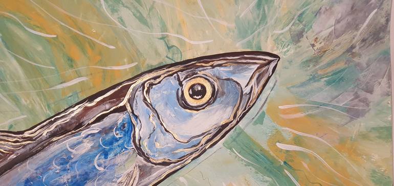 Original Abstract Fish Painting by Daria Surkova