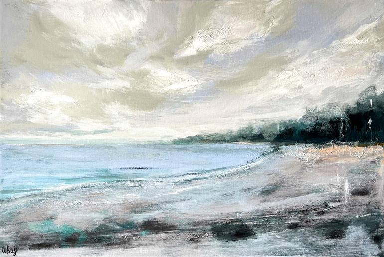 Original Abstract Painting by Olesya Bay | Contemporary Art on Canvas | Lullaby of the Lake