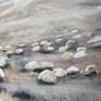 white stones and parachutes landscape