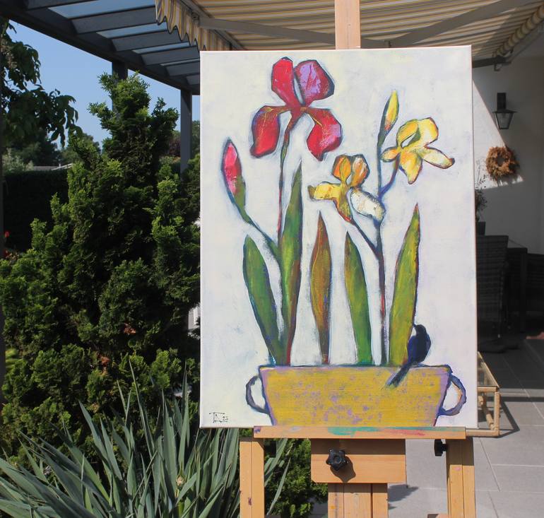 Original Expressionism Floral Painting by Tatjana Auschew