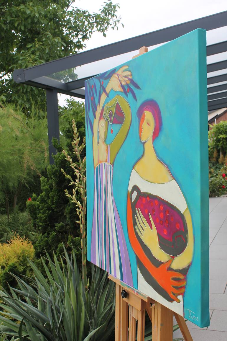 Original Expressionism Women Painting by Tatjana Auschew