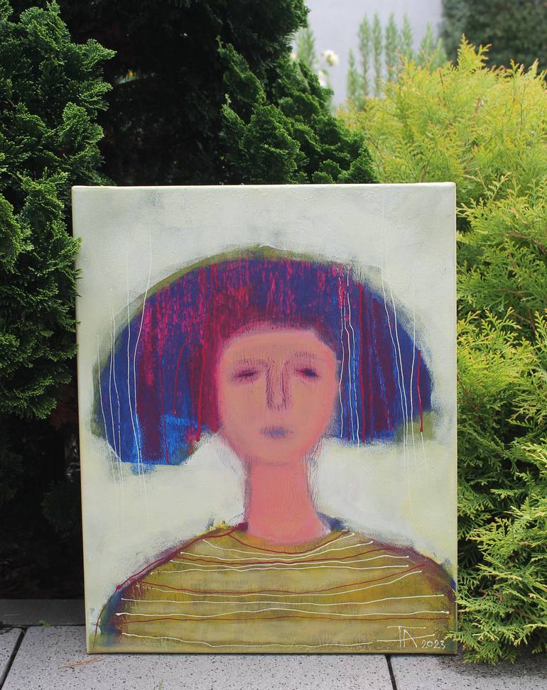 Original Expressionism Women Painting by Tatjana Auschew