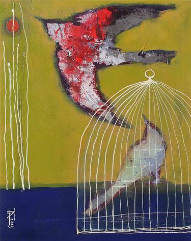Original Contemporary Animal Painting by Tatjana Auschew