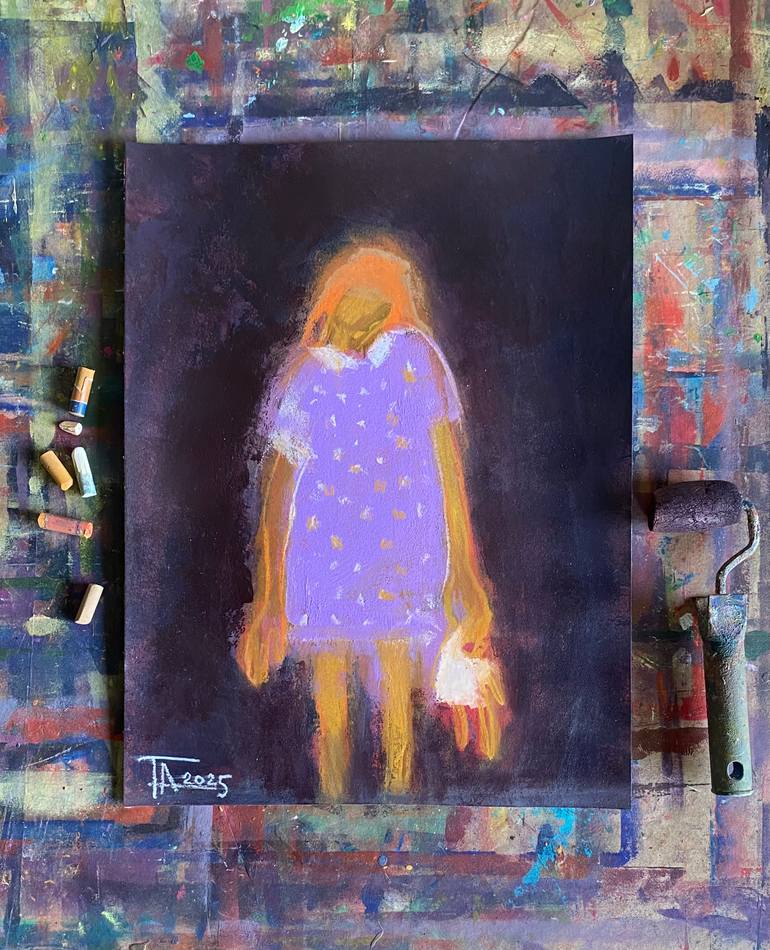 Original Expressionism Children Drawing by Tatjana Auschew