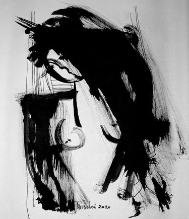 Original Abstract Expressionism Women Drawings by Tatjana Auschew