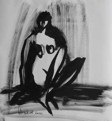 Original Abstract Expressionism Nude Drawings by Tatjana Auschew