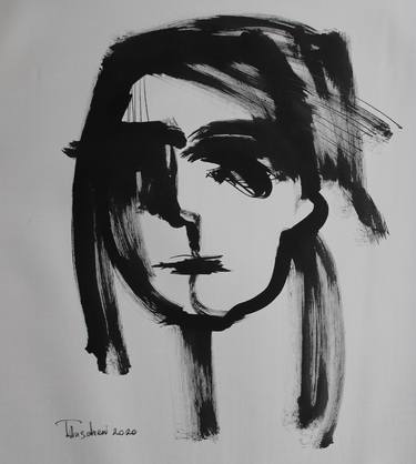 Print of Abstract Expressionism Portrait Drawings by Tatjana Auschew