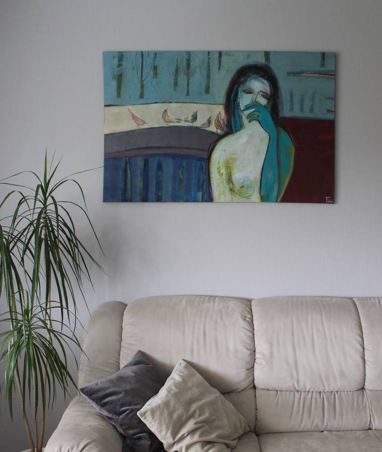 Original Expressionism Women Painting by Tatjana Auschew