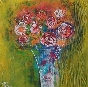 Print of Abstract Expressionism Floral Paintings by Tatjana Auschew