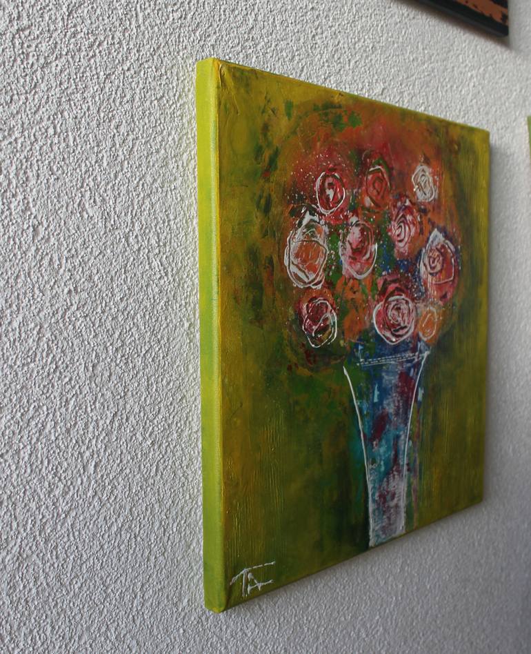Original Abstract Expressionism Floral Painting by Tatjana Auschew