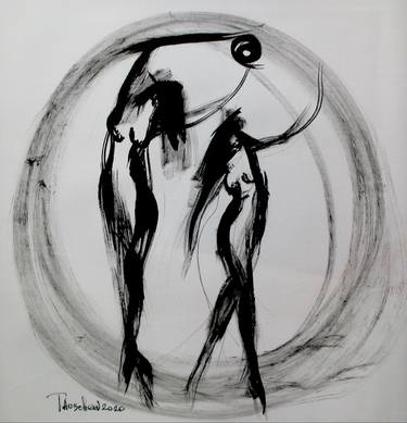 Print of Expressionism Women Drawings by Tatjana Auschew