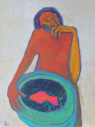 Original Expressionism Women Paintings by Tatjana Auschew