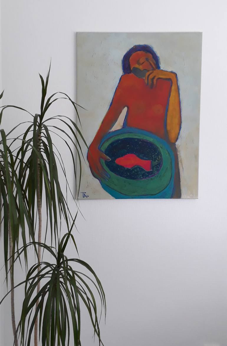 Original Expressionism Women Painting by Tatjana Auschew