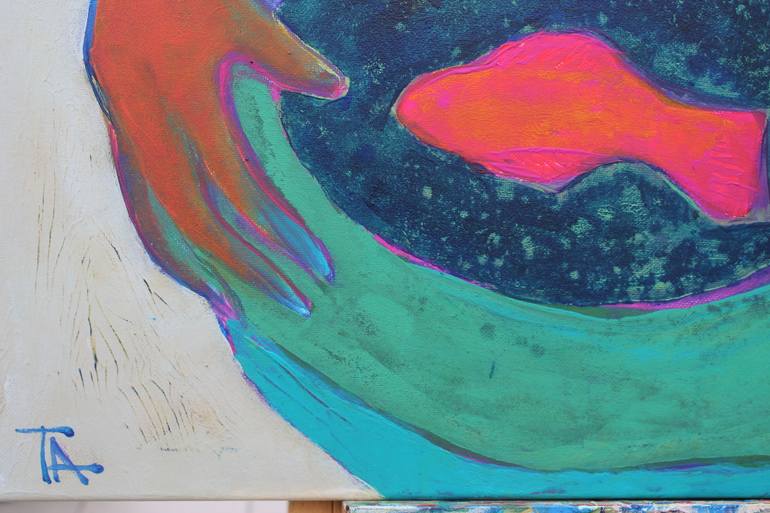 Original Expressionism Women Painting by Tatjana Auschew