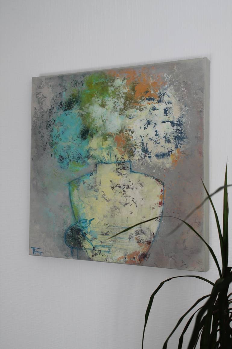 Original Abstract Expressionism Floral Painting by Tatjana Auschew