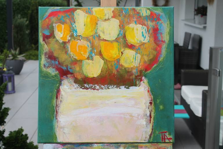 Original Expressionism Floral Painting by Tatjana Auschew