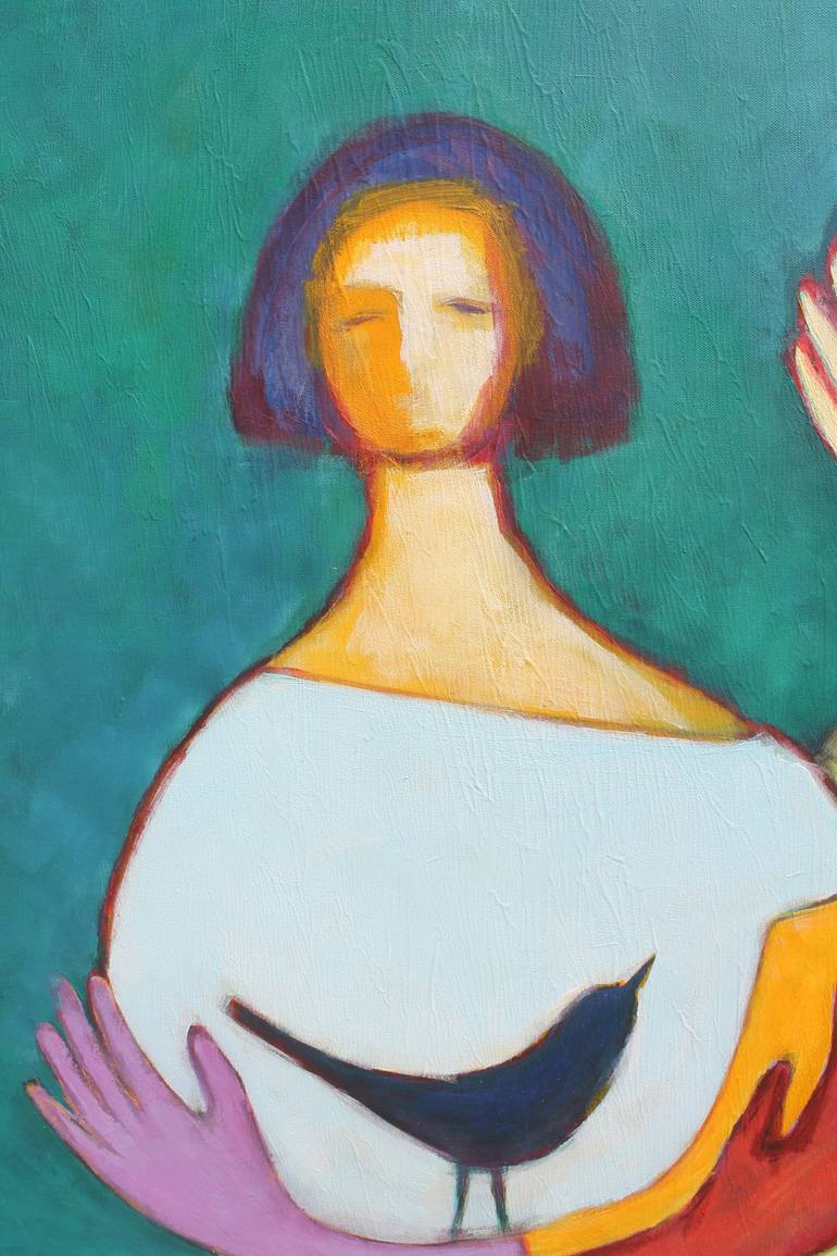 Original Expressionism Women Painting by Tatjana Auschew