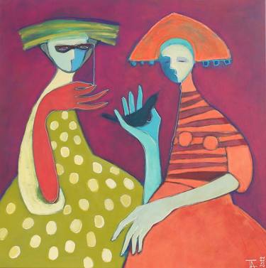 Original Expressionism Women Paintings by Tatjana Auschew