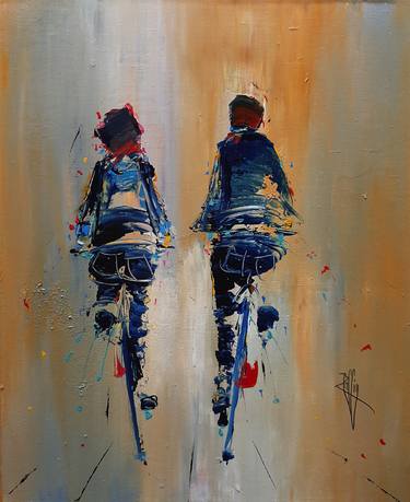 Original Expressionism Bicycle Paintings by Christian RAFFIN