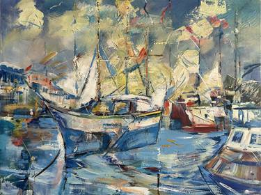 Original Boat Paintings by Irina Shmeleva