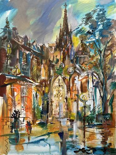 Original Expressionism Architecture Paintings by Irina Shmeleva